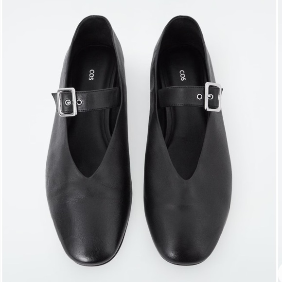 COS Shoes - COS Buckle Ballet Flats Black Leather Mary Jane Shoes Size 38 7/7.5